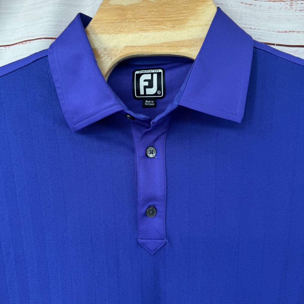 FootJoy Polo Shirt Mens XL Athletic Fit Performance Blue Golf Casual